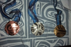 Guests were given the opportunity to see and hold the Gold Silver and Bronze medals